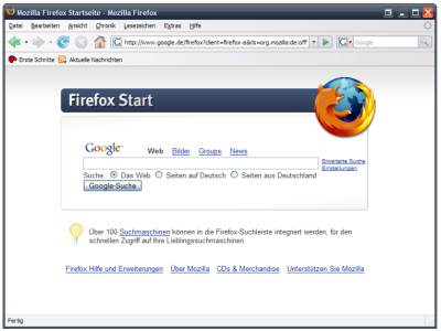 Google.de im Firefox